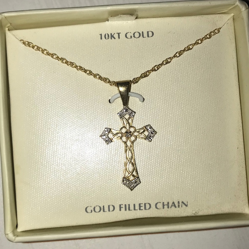 10K Gold filled chain crucifix